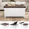 Farmhouse Lift Top Coffee Table with Storage, Wood Square Center Table with Charging Station&USB Ports, Living Room Central Tabl 5