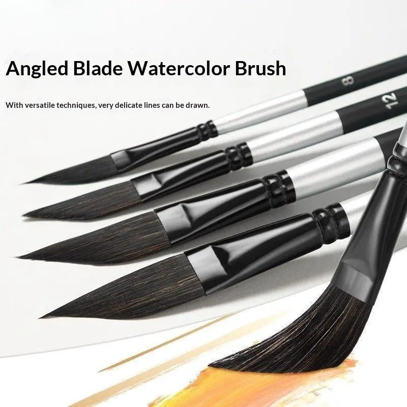 Set di pennelli per tempera a filo, penna ad acquerello in nylon sagomata per belle arti, pittura, artigianato e uso in classe._voghion.com