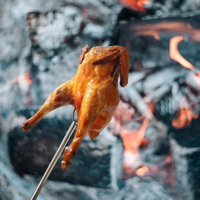 Nyársok A Barbecue Újrahasznosítható Rozsdamentes Acél Nyársához Teleszkópos Bbq Kemping Lapos Villák Konyhai Kiegészítők Szerszámok