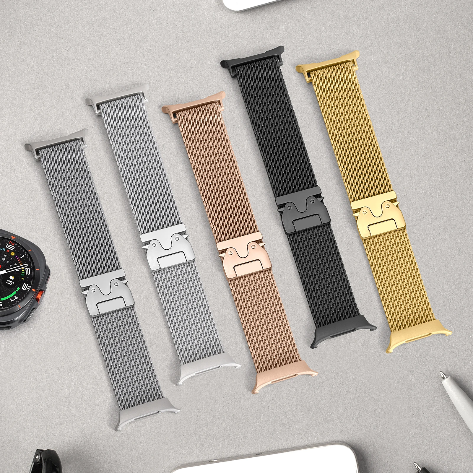 Milanese Loop Thick Stainless Steel Parachute Bracelet