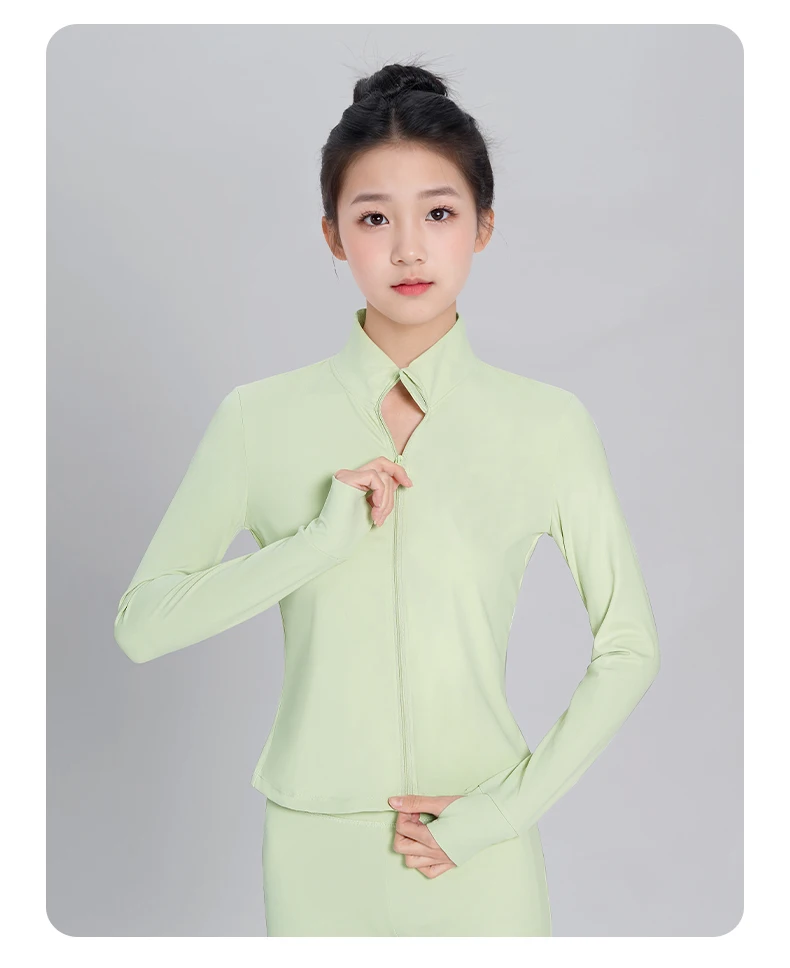 Teenager Mädchen Ballett Tanz Sets Kostüme Kinder Langarm Mantel Tanz Outfits Separate Anzug Herbst Winter Tanz Tops und Hosen – Detail 5