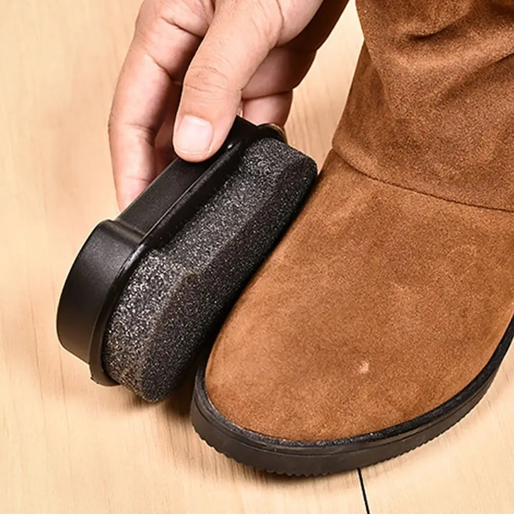Multifunctional Double-Faced Shoe Polish Colorless Light Shoes Rub Leather Care Oil Sponge Shoe Wax Black Shoes Brush 5