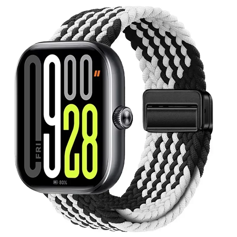 Nylon Braided Magnetic Buckle Adjustable Loop Strap Bracelet in Breathable Design