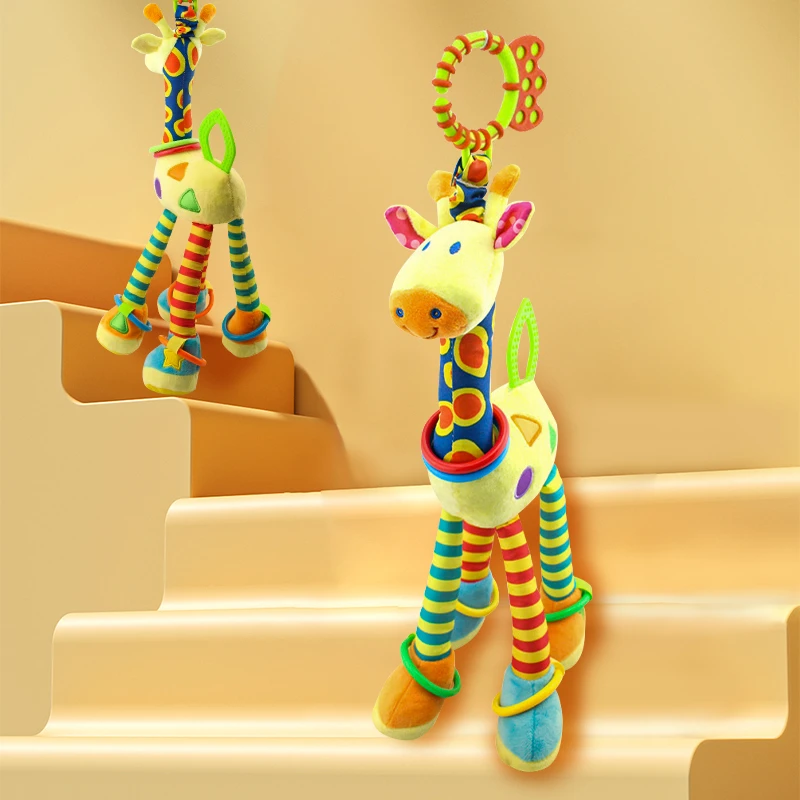 Baby Development Soft Giraffe Animal Handbell Rattle Plush Giraffe Toys / Baby Giraffe Animal Rattle Toys / Soft Giraffe Animal 3