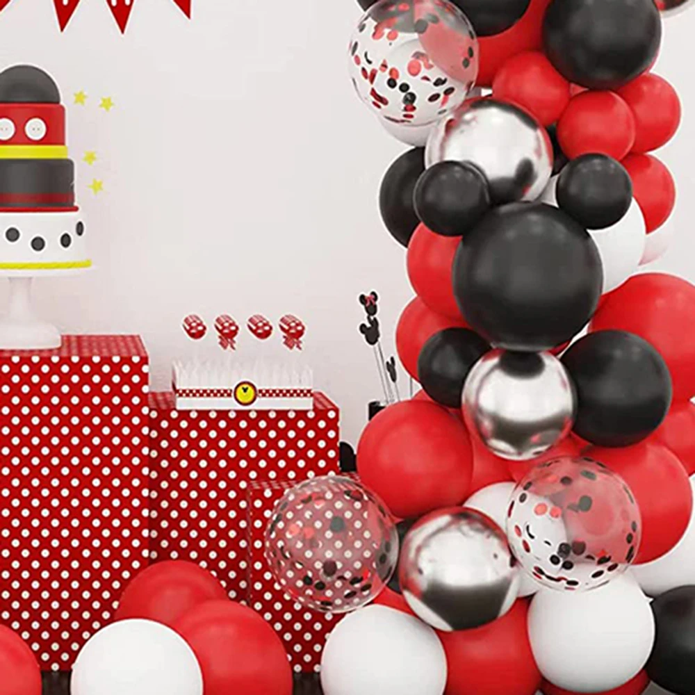 Red Black Balloon Garland Arch Kit Confetti Party 1st Birthday