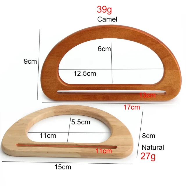 Asas para bolsos de madera 17cm