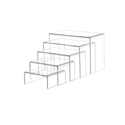 Acrylic Cupcake Display Set - 5 Piece Rectangular Transparent Stand for Showcasing Desserts and Cakes (5pcs)