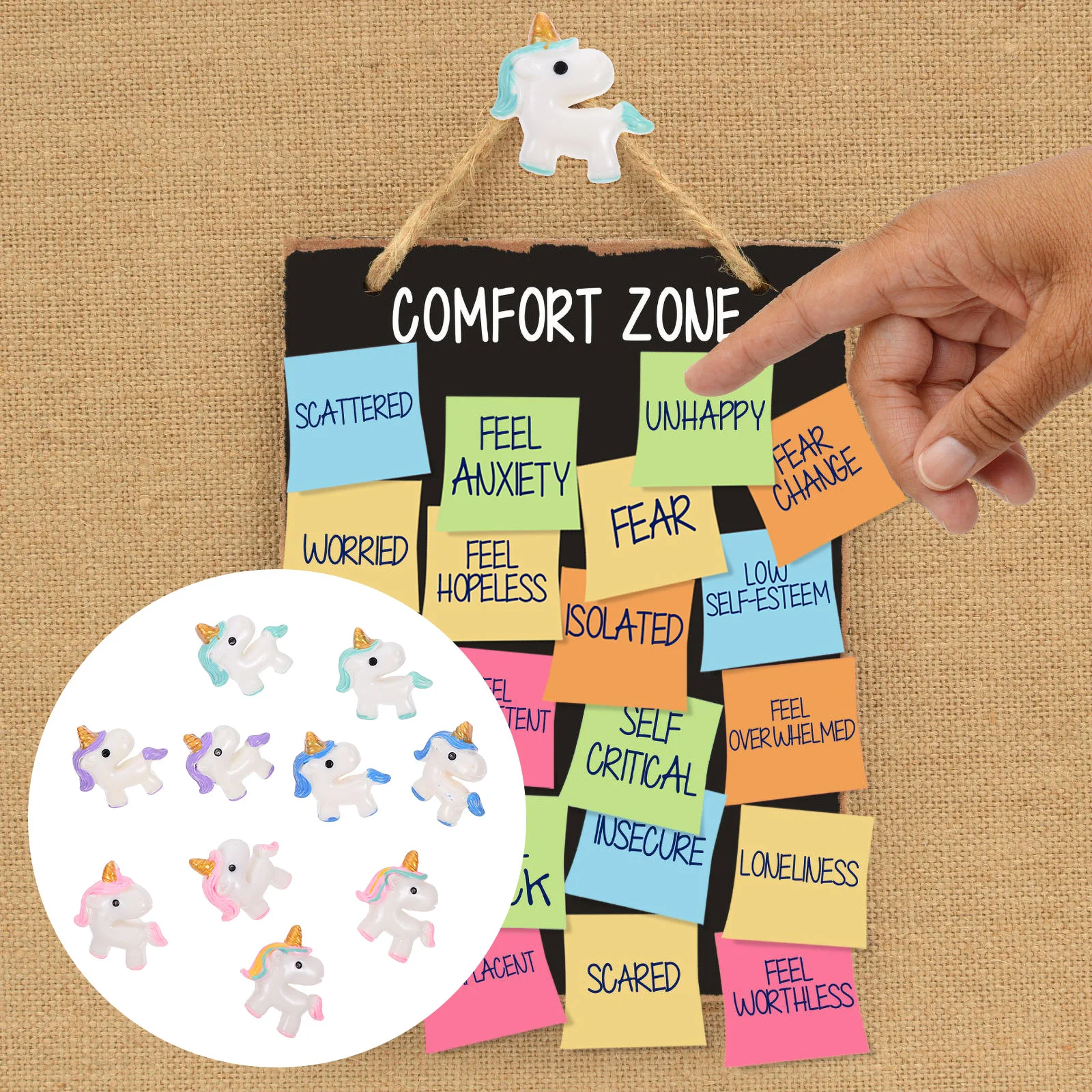 

10 Pcs Resin Cartoon Thumbtack Photo Pushpin Unicorn Cute Paper Note Mat Calendar