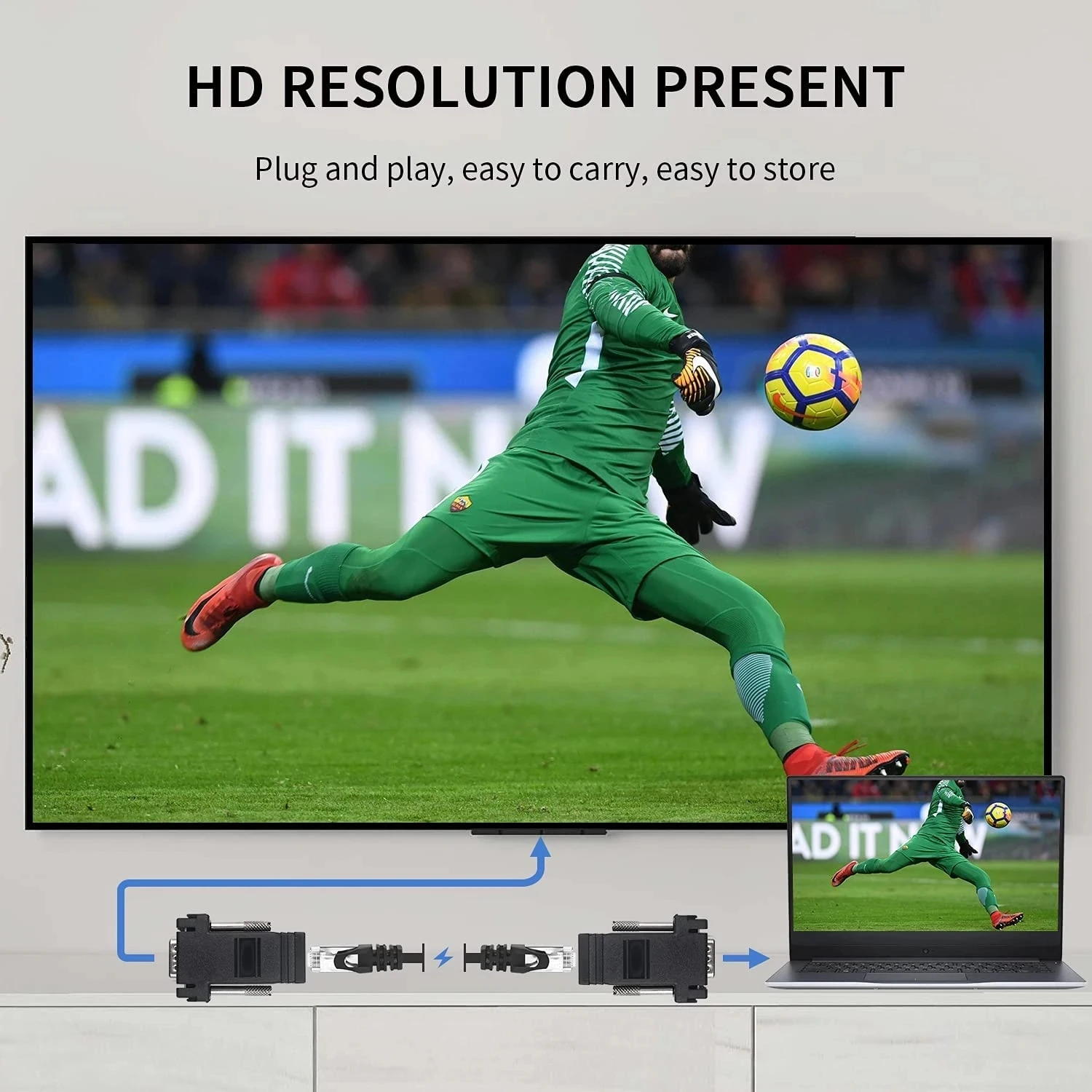 Generic Vga Extender Male To Lan Cat5e/6 Rj45 Network Cable To