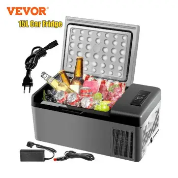 VEVOR-15L 소형 냉장고 휴대용 자동차 냉동고, 12V/24V, 캠핑, 야외 활동, 여행용 미니 냉장고 압축기 쿨러