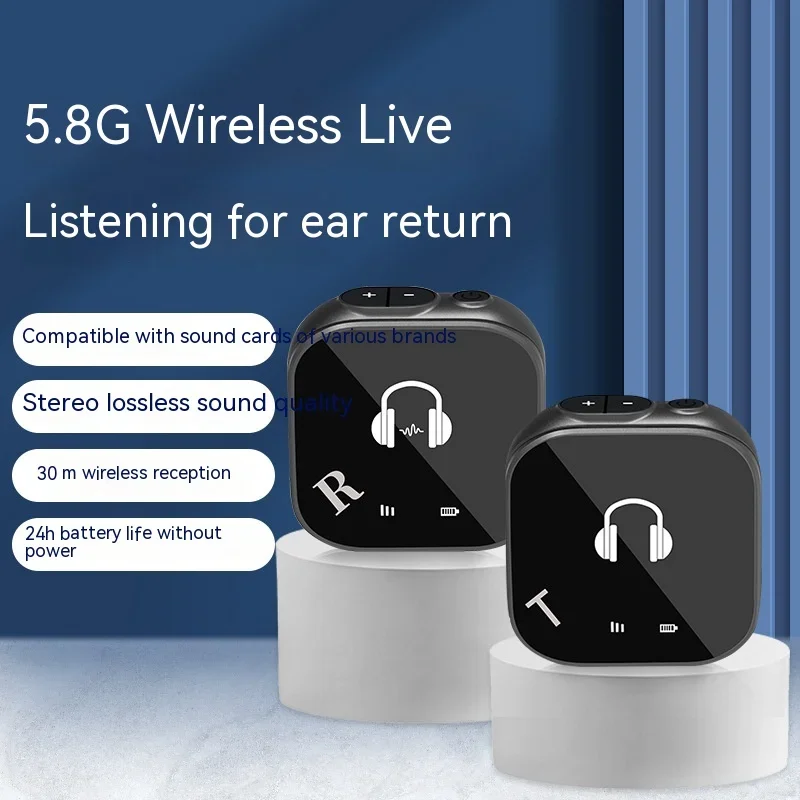 

5.8g Bluetooth Headset Live Broadcast Super Long Standby Sound Card Monitoring Ear Back Professional Wireless Monitoring