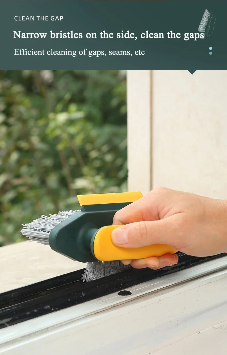 Cepillo de limpieza para el hogar, utensilios de cocina, azulejos, ventana, canal 4 en 1, cepillo en forma de V para coc