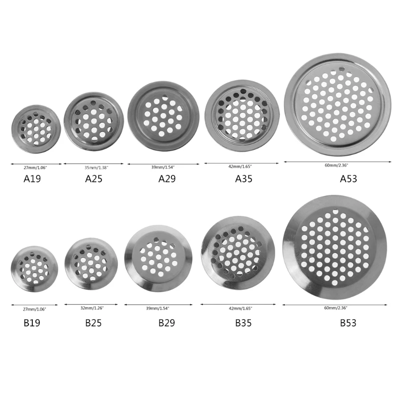 Stainless Steel Air Vent Hole Ventilation Louver Round Shaped Venting Mesh Holes DropShipping
