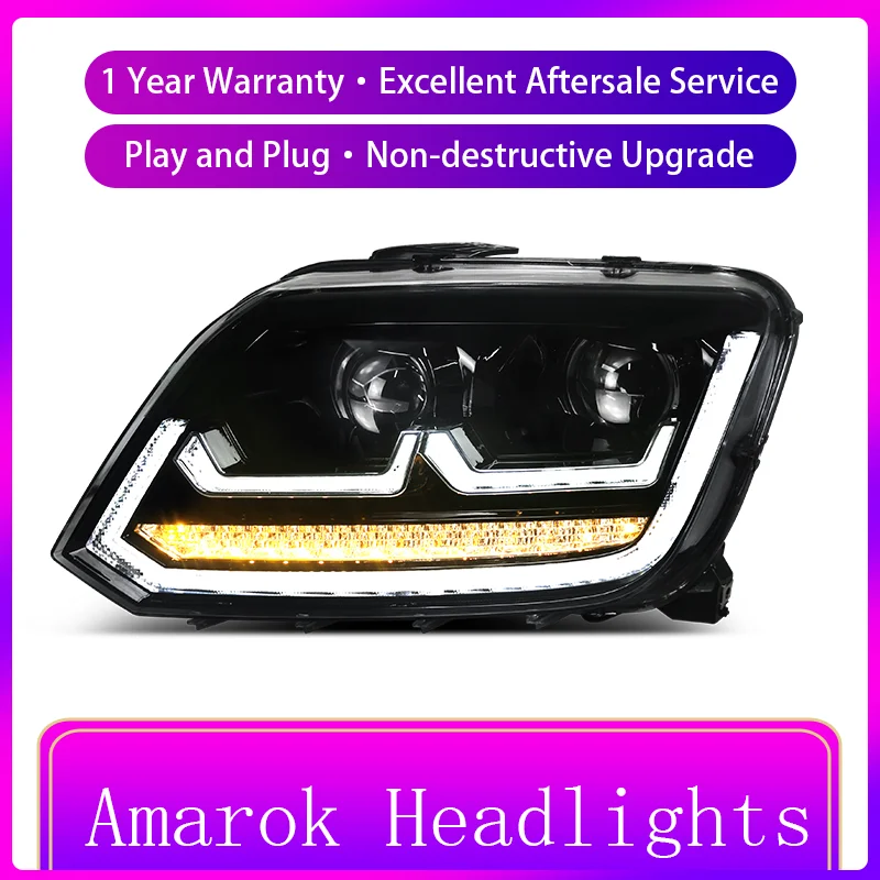 Fari Per Amarok 2010-2020 Led Drl Upgrade Head Lamp Indicatori Di Direzione Proiettore Freno Di Retromarcia Posteriore Accessori Per Lenti Bifocali