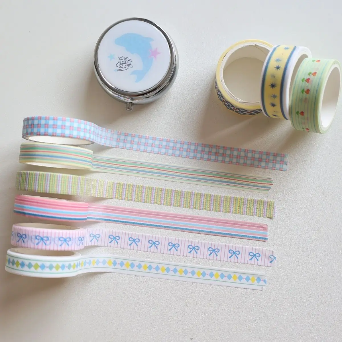 MINKYS 새로운 3M 9 개/몫 Washi 테이프 Scrapbooking 저널 장면 프레임 장식 귀여운 스티커 학교 문구