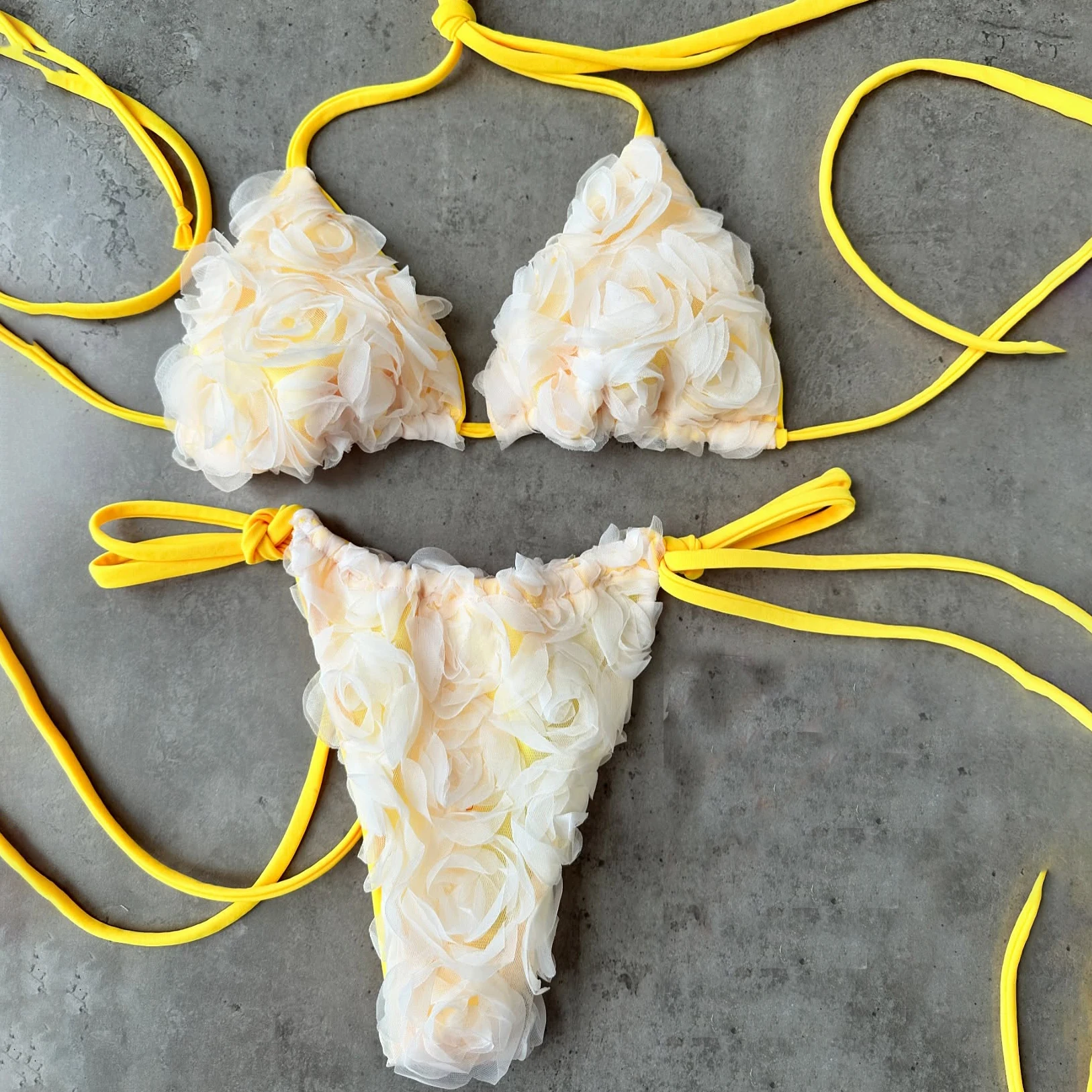 2025 Bandeau Biquini Sexy Bikini Women Swimsuit Push Up Swimwear Female Strappy Bathing Suit Floral Bodysuit Beachwear Swim Suit 3