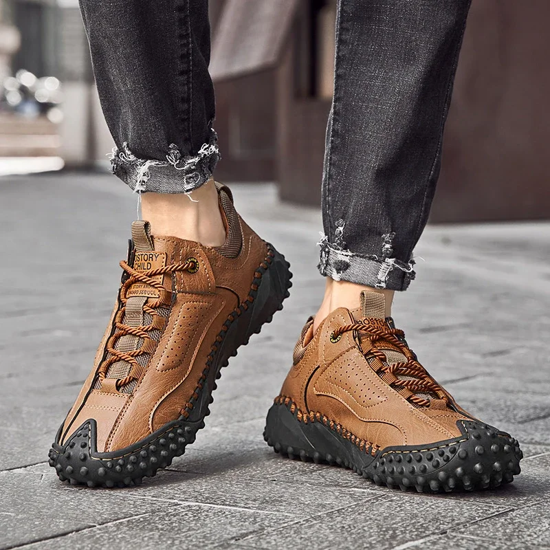 Size 48 Platform Men Shoes 2023 New Autumn Winter Fashion Men's Vulcanized Shoes Non-slip Wear-resistant Outdoor Hiking Shoes