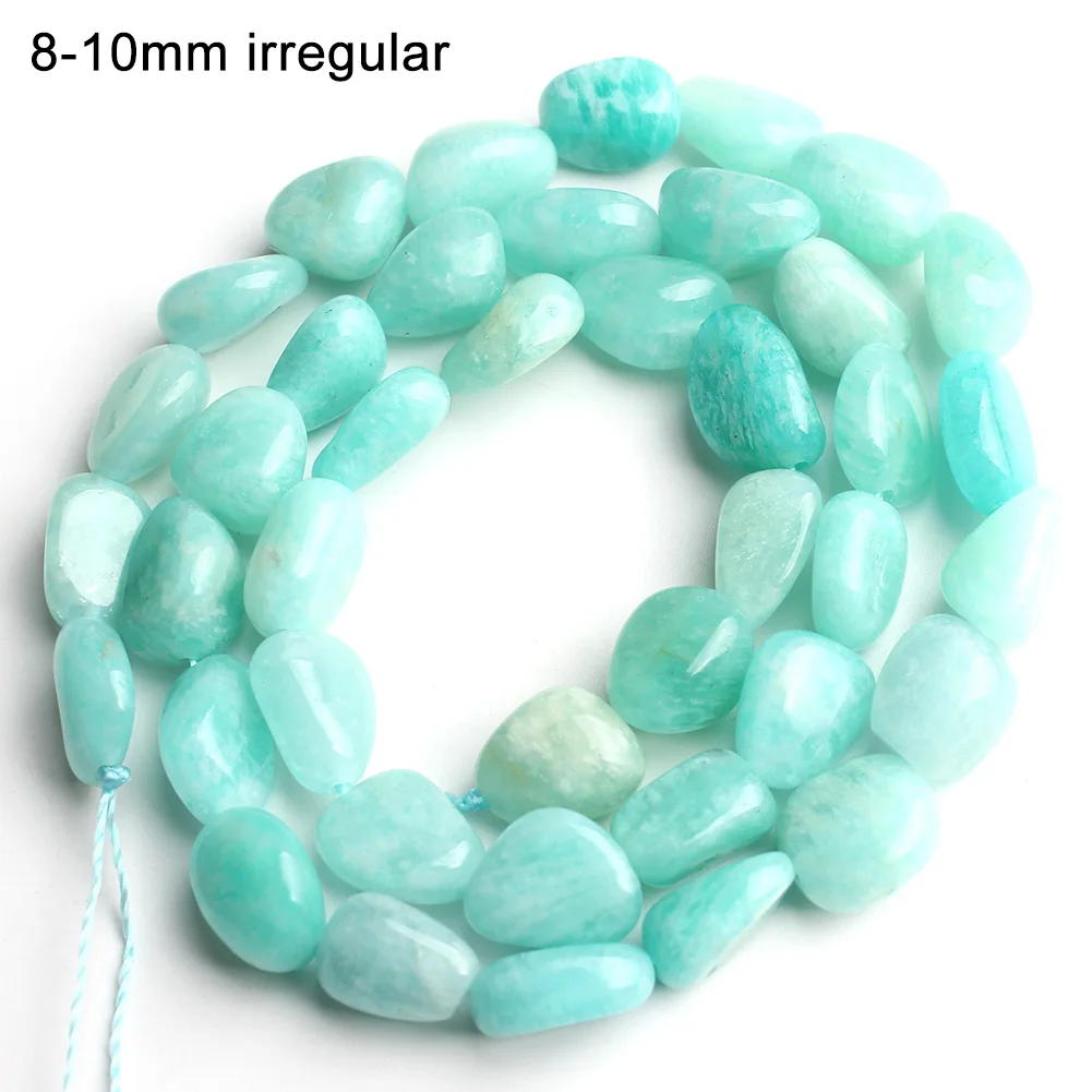 Blue Amazonite Natural Stone Beads - Variety Pack for Jewelry Making and DIY Accessories