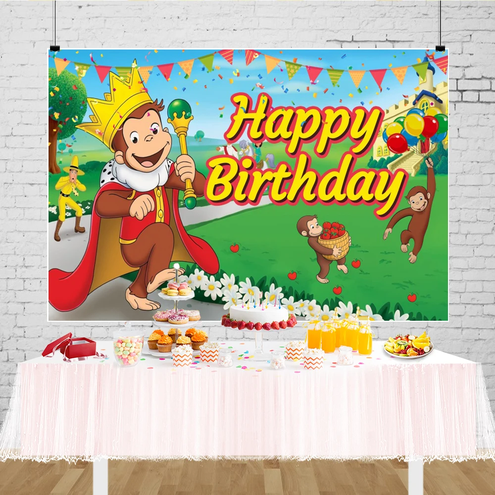 Curious George Backdrop Baby Shower Boys 1st Birthday Party Decorations Prince 1 Year Old Photo Background Monkey Banner Banana - AliExpress curious-george-backdrop-baby-shower-boys-1st-birthday-party-decorations-prince-1-year-old-photo-background-monkey-banner-banana-aliexpress