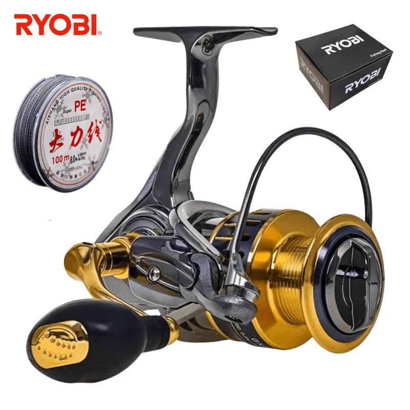 RYOBI 신상 올 메탈 낚시 릴, 최대 드래그 파워 스피닝 휠, 낚시 코일, 얕은 스풀, 모든 물에 적합, 25kg