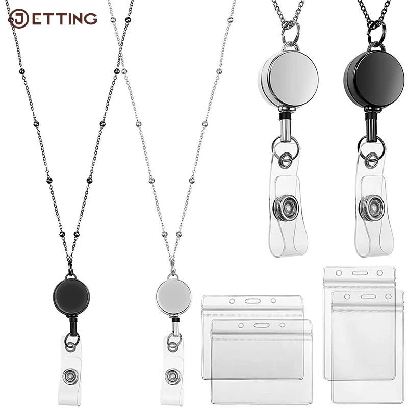 

1 шт. пластиковый выдвижной Бейдж, шнурок, держатели для ID карт, цепочка, ожерелья, брелок, зажим для женщин и мужчин, сотрудники, оптовая продажа