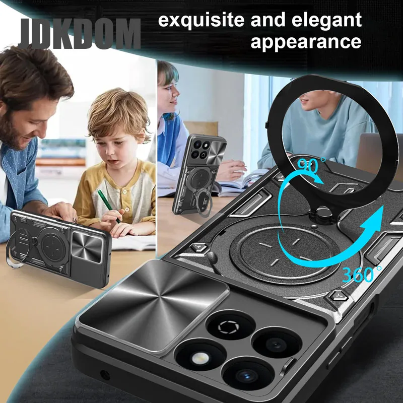 JDKDOM Shockproof Magnetic Stand Phone Case Cover