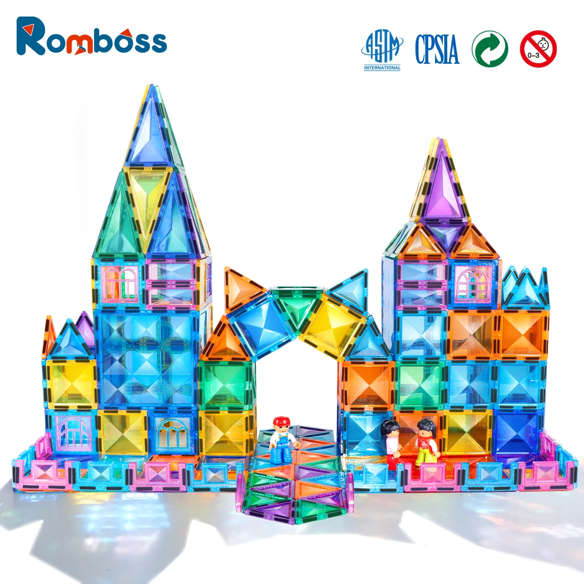 Blocchi Magnetici Da Costruzione 138 Pezzi - Giocattoli Montessori Per Bambini 3+ Anni Con Forme, Gru E Libro Idee - 4
