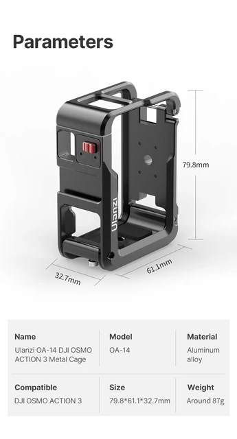 Cage Métallique Pour DJI Osmo Action 3/4/5 Pro – Protection Rigide