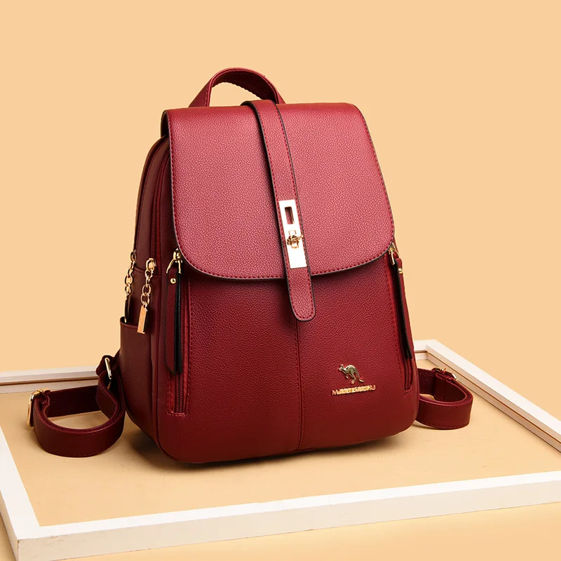 Winter2023WomenLeatherBackpacksFashionShoulderBagsFemaleBackpackLadiesTravelBackpack