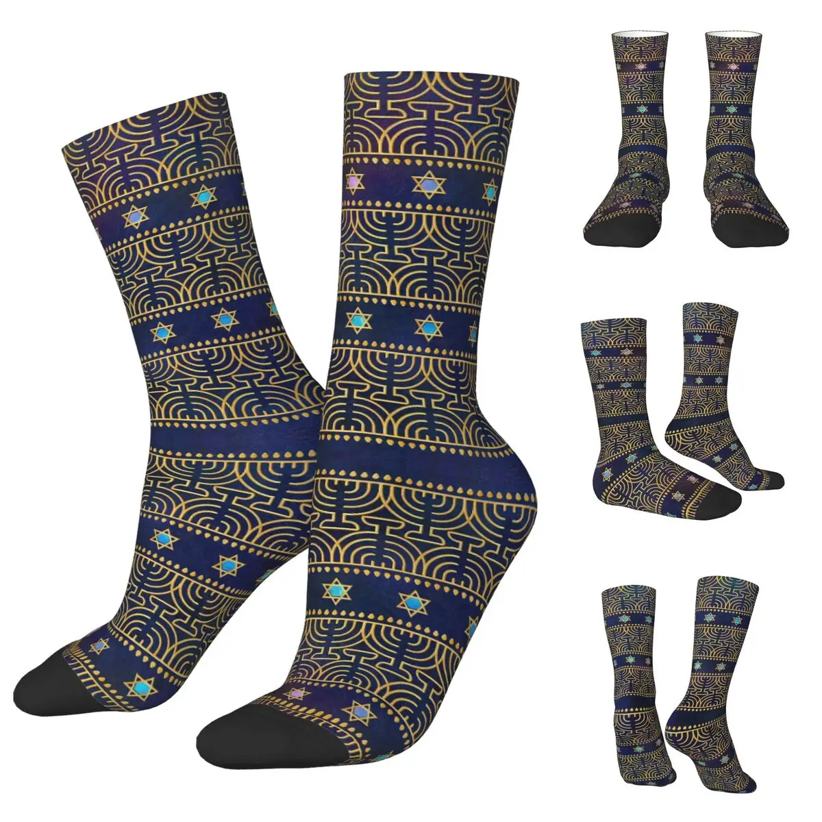 Hanukkah Pattern Men Women Socks,Motion Beautiful printing Suitable for all seasons Dressing Gifts