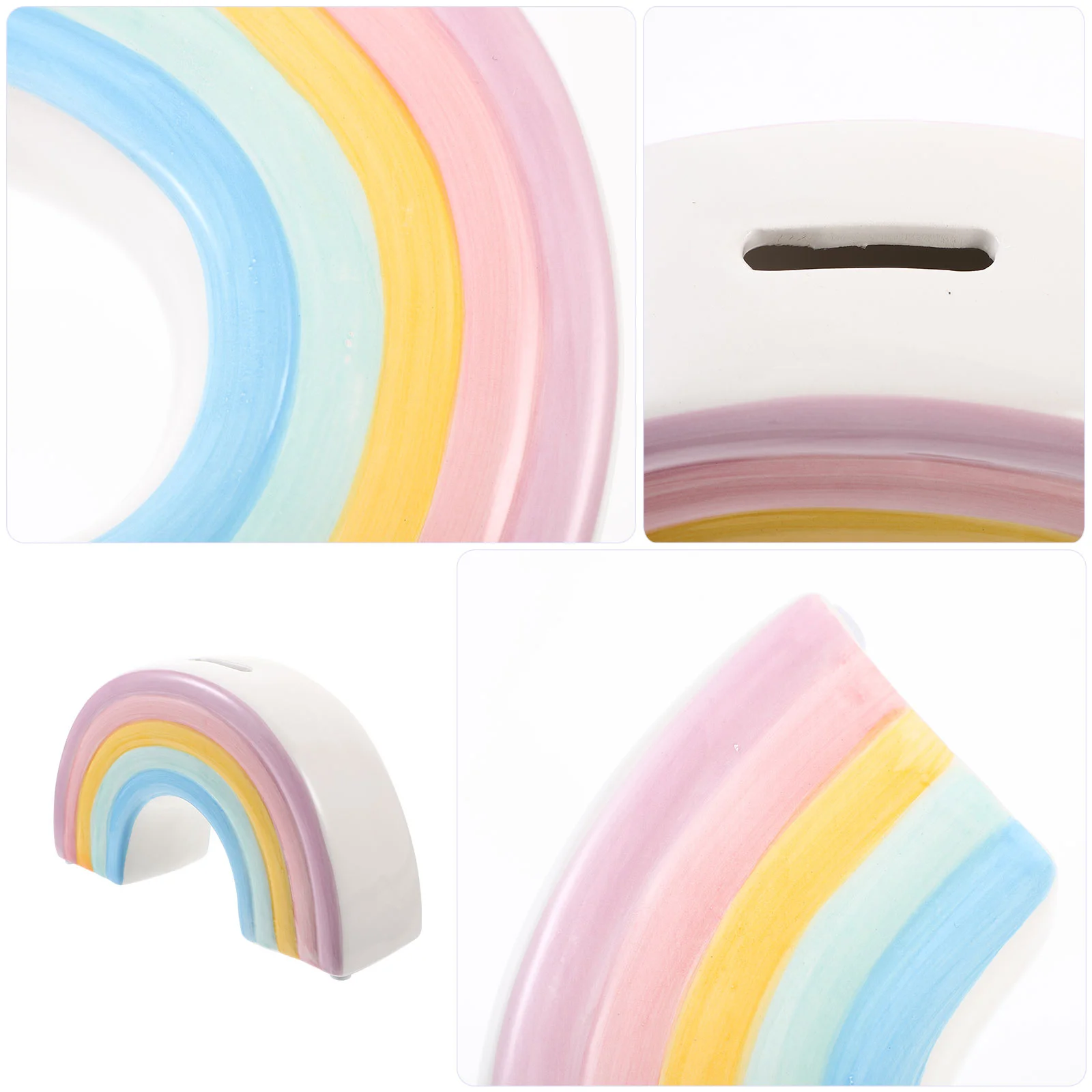 Rainbow Saving Pot Money Ornament Piggy Bank Desktop Toys Cartoon Coin Container Child 5