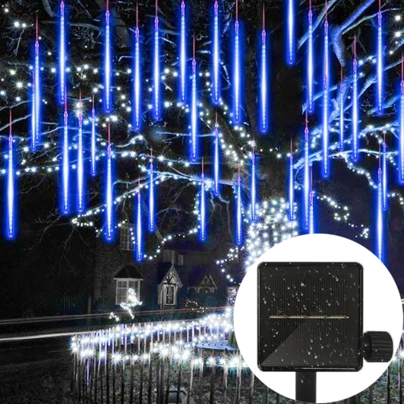 Description Picture 3 of itemSolar Led Meteor Shower Rain Lights Holiday String Lights Waterproof Garden Light 8 Tubes 30/50cm Christmas Wedding Decoration