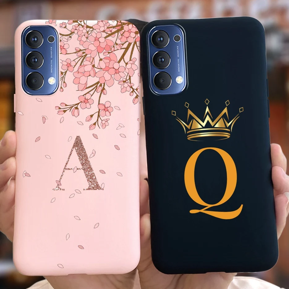 Per Oppo Reno 4 Reno4 Pro 4G 5G Custodia Cute Crown Letters Cover Custodia Morbida In Silicone Per Oppo Reno 4 Pro Reno4 5G Fundas Coque
