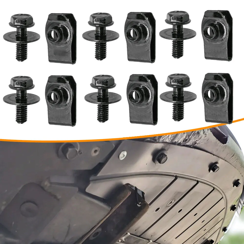 Auto Körper Schrauben & U-mutter Clips M6 Motor Abdeckung Undertray Splash  Schild Schutz Stoßstange Kotflügel Liner Retainer Verschluss niet Schrauben