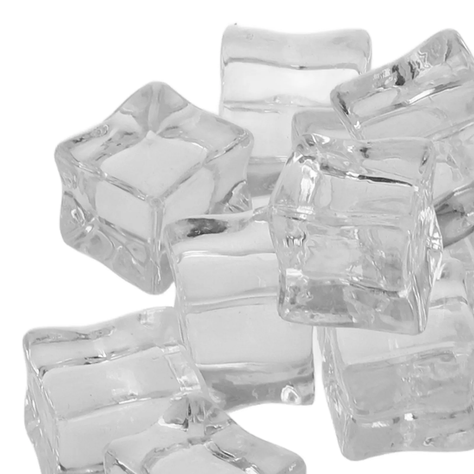 20pcs 현실적인 가짜 큐브 바 사진 소품을위한 투명 플라스틱 장식 홈 디스플레이 액세서리