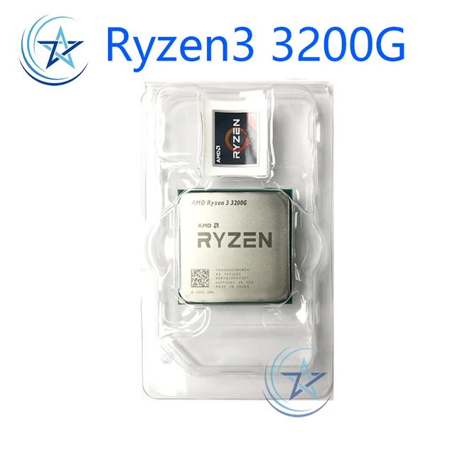New AMD Ryzen 3 3200G R3 3200G 3.6 GHz Quad-Core Quad-Thread 65W CPU  Processor L3=4M YD3200C5M4MFH Socket AM4 With Cooler Fan