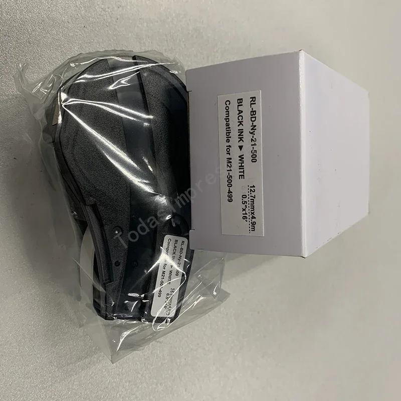 M21-1500-427 비닐 라벨 리본, BMP-21 PLUS 프린터용, 산업용 라벨 프린터, 블랙 온 화이트, 100PC, 38.1mm x 4.27m