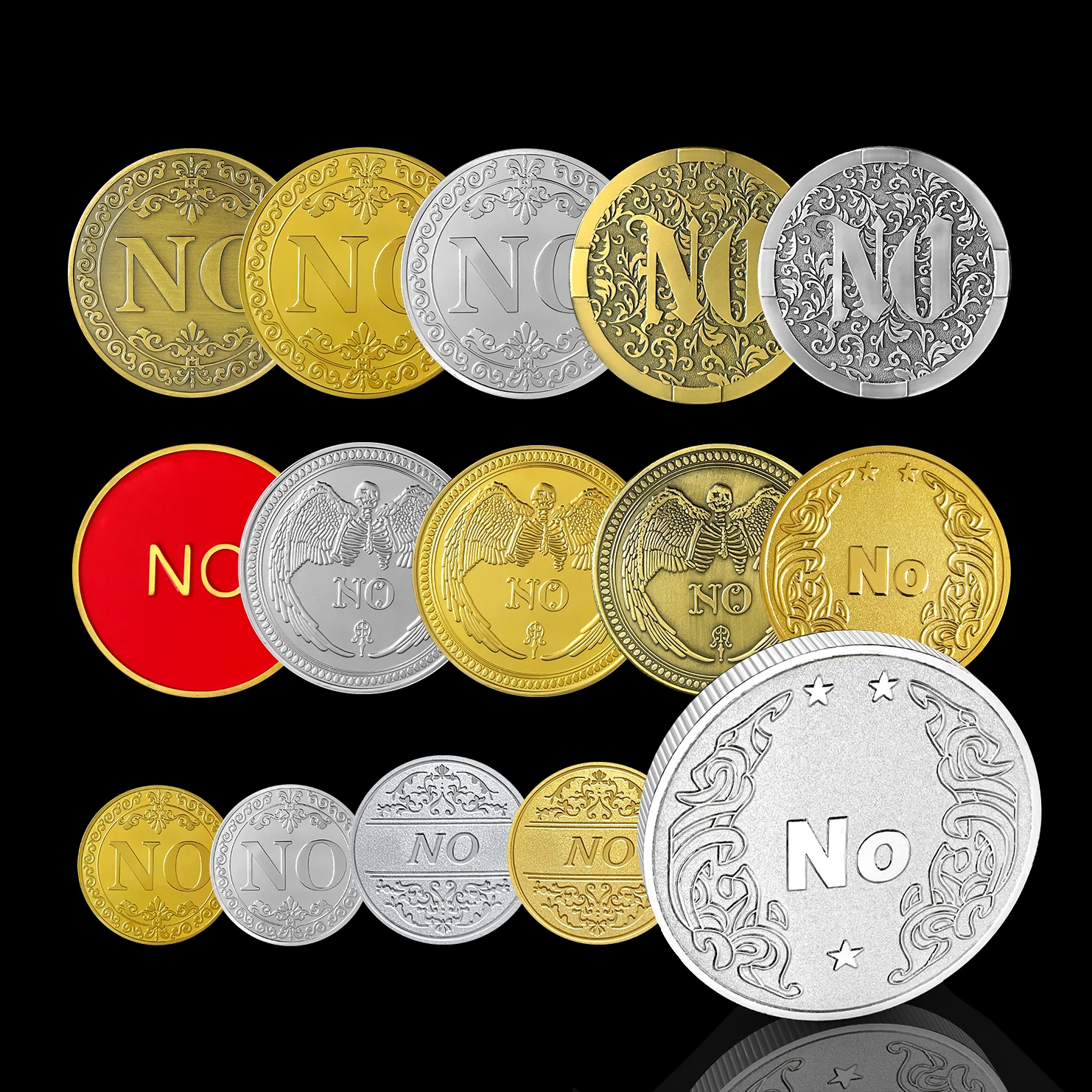 

15 Full Set of Decision Coins YES NO Metal Lucky Coins Creative Entertainment Gift Vintage Badge Collection