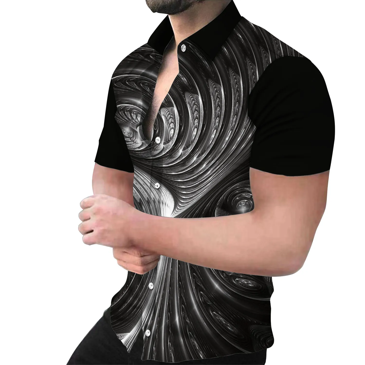 

Summer Fahsion and Casual Men Short Sleeve Printed Shirt