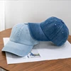 Fashion Denim Baseball Cap For Women Men Solid Color Adjustable Outdoor Sun Visors Hat Punk Hip Hop Dad Trucker Ponytail Caps 1