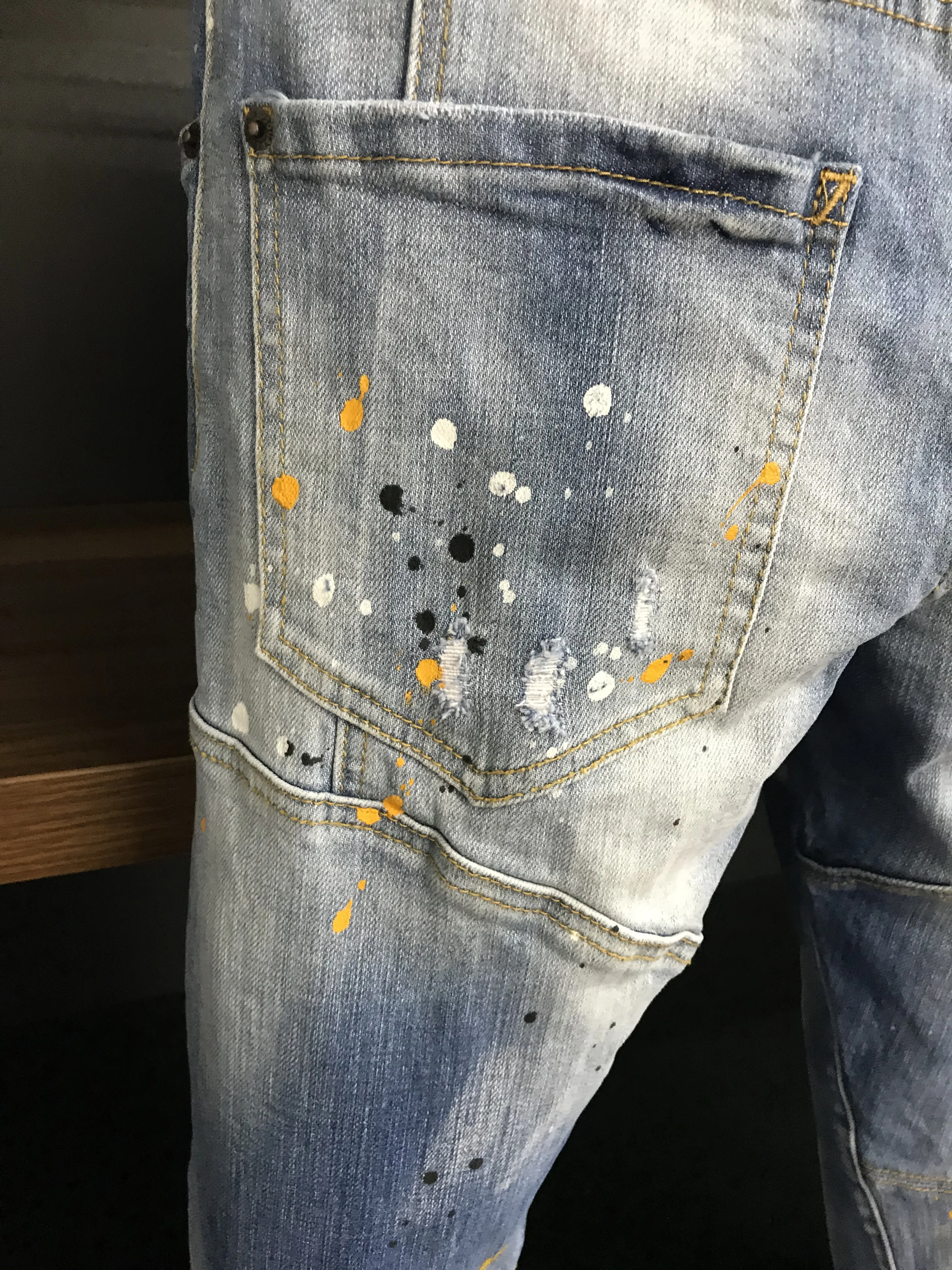 2024 Spring/Summer New D2 Jeans Men's Trendy Men's Washed Casual Jeans Fashion Versatile Zipper Decoration