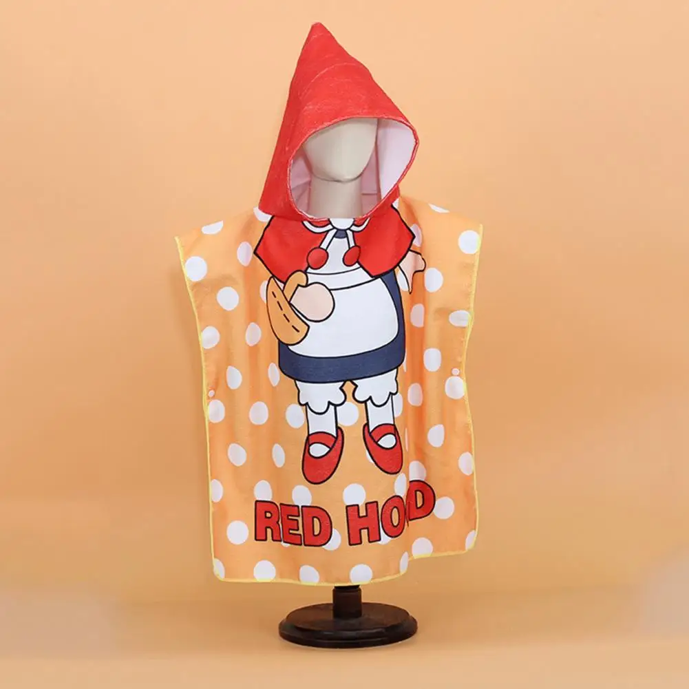 Children Bath Wrap with Hood Kids Cartoon Printed Hooded Beach Towel Poncho Quick-drying Super Absorbent for Toddlers for Pool