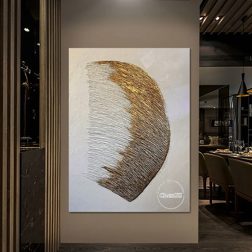 

Gold Acrylic Art Design Canvas Wall Poster Large Texture Oil Painting Artwork Handmade Abstract No Frame Panel Murals Art