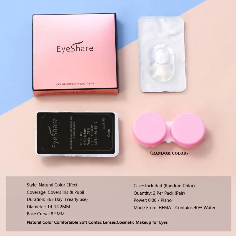 EYESHARE 1 Pair Colored Contact Lenses Natural Look Gray Eye Lenses Brown Contacts Blue Lenses Fast Delivery Green Eye Lens images - 6