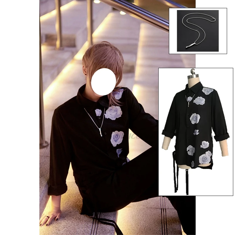 Anime Vtuber Kanae Cosplay Costume Vtuber Nijisanji Kanae Black Daily Clothes Long shirt Role Playing Halloween Gifts Pendant 15