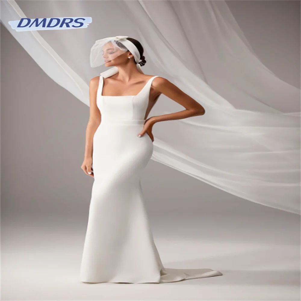 

Simple Tank Sleeve Floor-length Wedding Dress Classic Mermaid Bridal Gown Elegant Vestidos De Novia