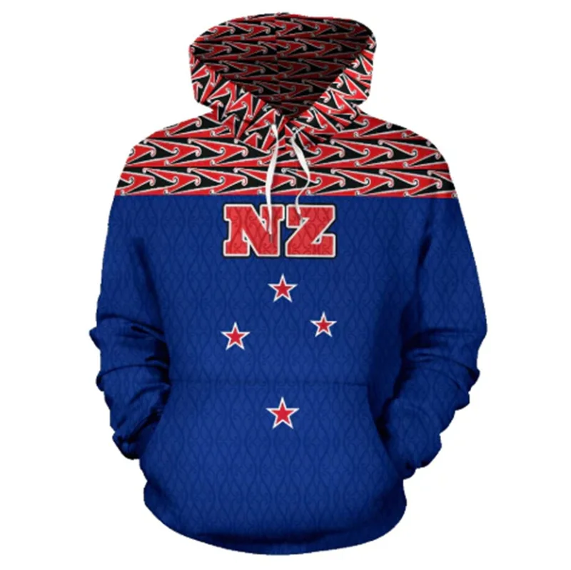 thumbnail image 1 of Sudadera con capucha con estampado 3D de la bandera de Nueva Zelanda y helecho kiwi plateado, novedad de Y2k, sudaderas con capucha y sudaderas para hombres, jerseys, ropa para mujeres, 1 of 5