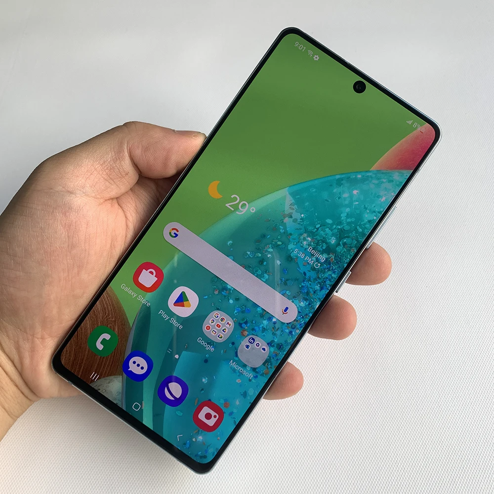 Téléphone mobile d'origine Samsung Galaxy A71 A716U 5G NFC 6 Go + 128 Go 6,7'' 64 MP + 12 MP + 5 MP + 32 MP Exynos 980 Octa-Core Android Smartphone 1
