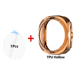 Ultimate Glass+Case Shield: Premium TPU Screen Protector Bumper for Samsung Galaxy Watch 7 Ultra 47mm (Rose Gold)