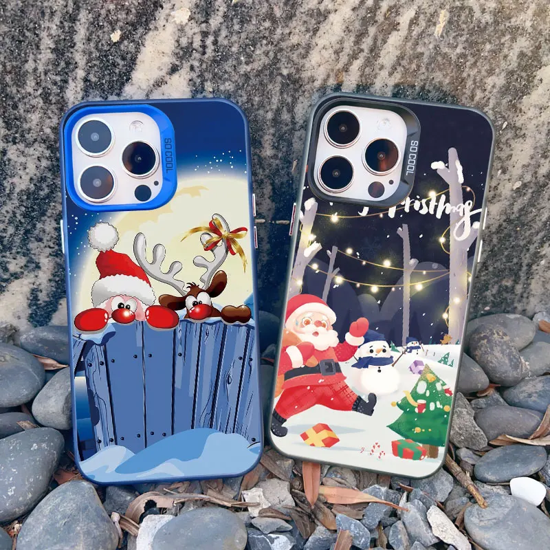 Frohe Weihnachten Tag Handy hülle für iPhone 15 14 plus Pro Max 13 12 Pro Max Mini 11 stoß feste Laser matte Rückseite Telefon abdeckung Funda – Detail 12